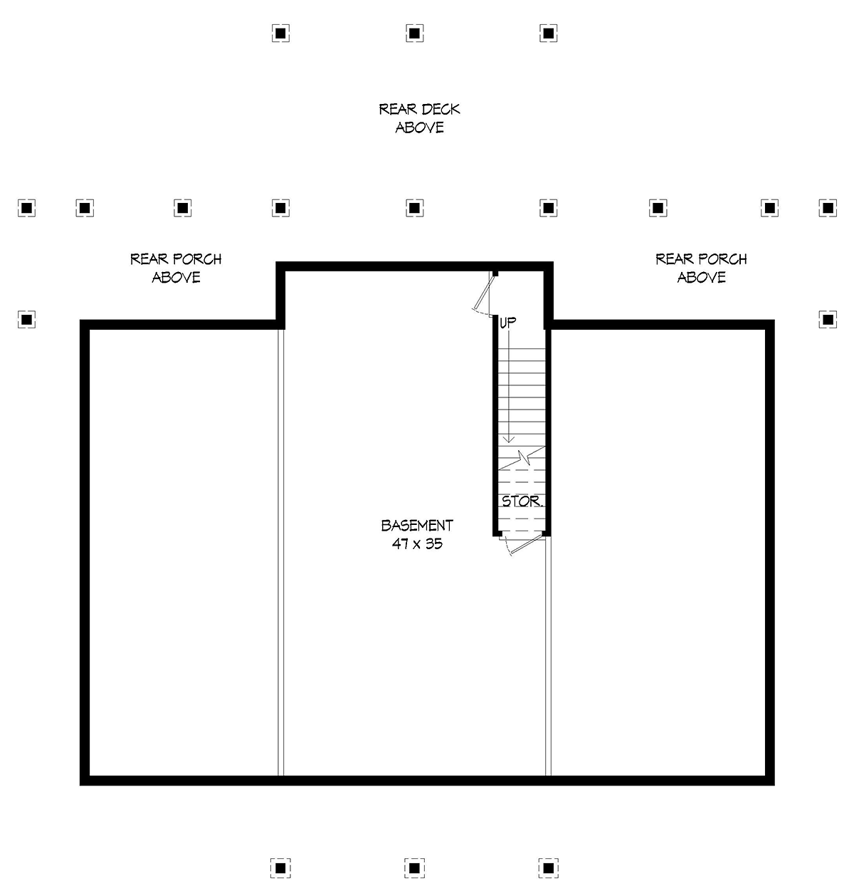 Country Craftsman Farmhouse Prairie Style Ranch Traditional Lower Level of Plan 80939
