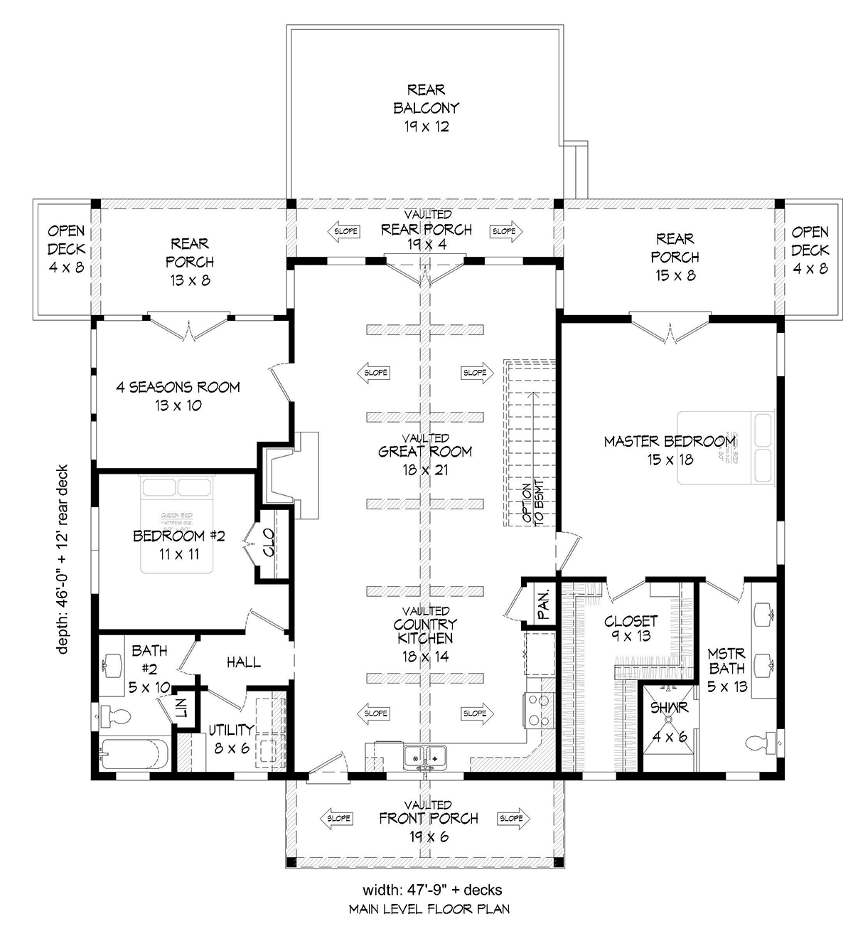 Country Craftsman Farmhouse Prairie Style Ranch Traditional Level One of Plan 80939