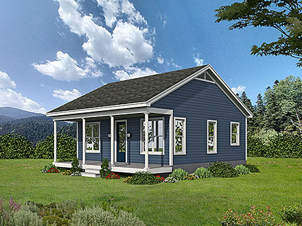 Cottage Country Ranch Traditional Elevation of Plan 80942