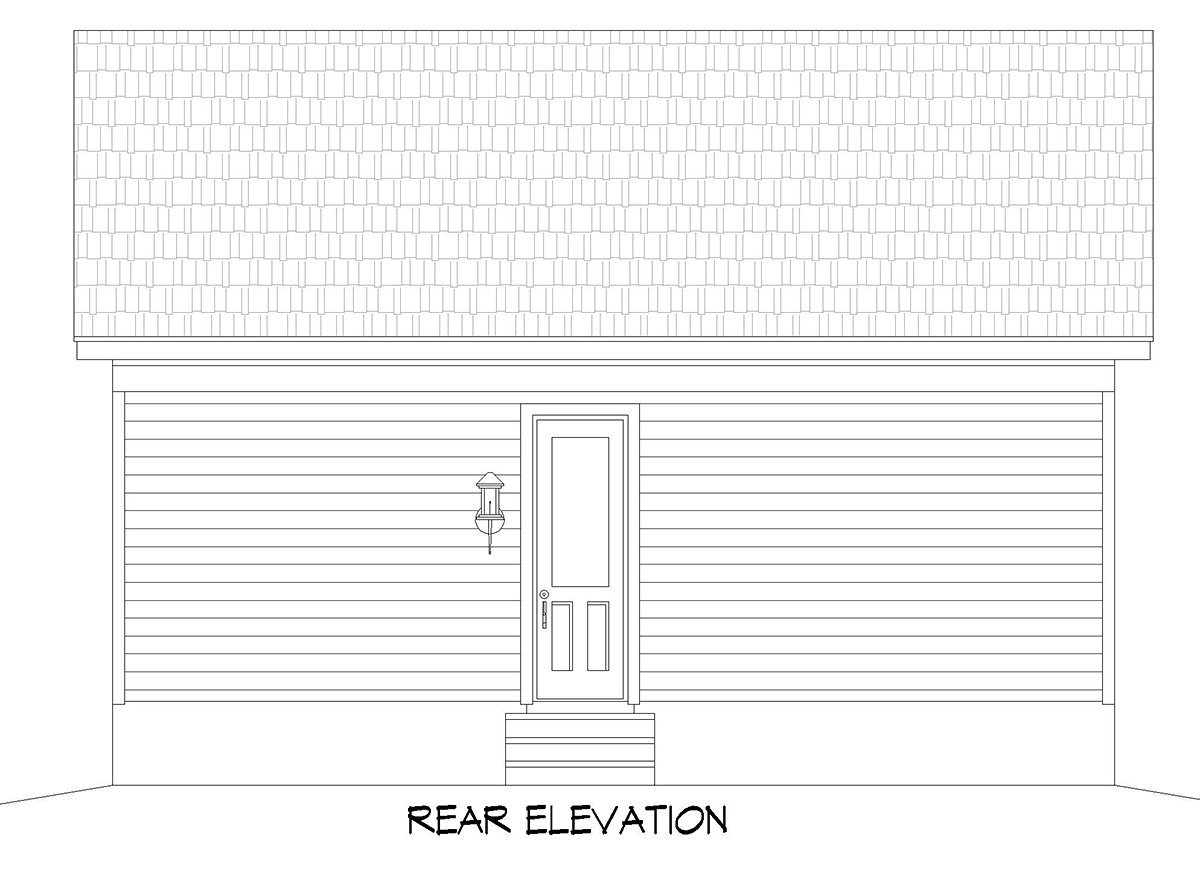 Cottage Country Ranch Traditional Rear Elevation of Plan 80942