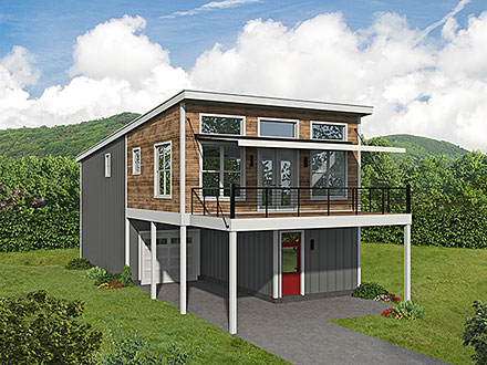 Contemporary Modern Elevation of Plan 80943