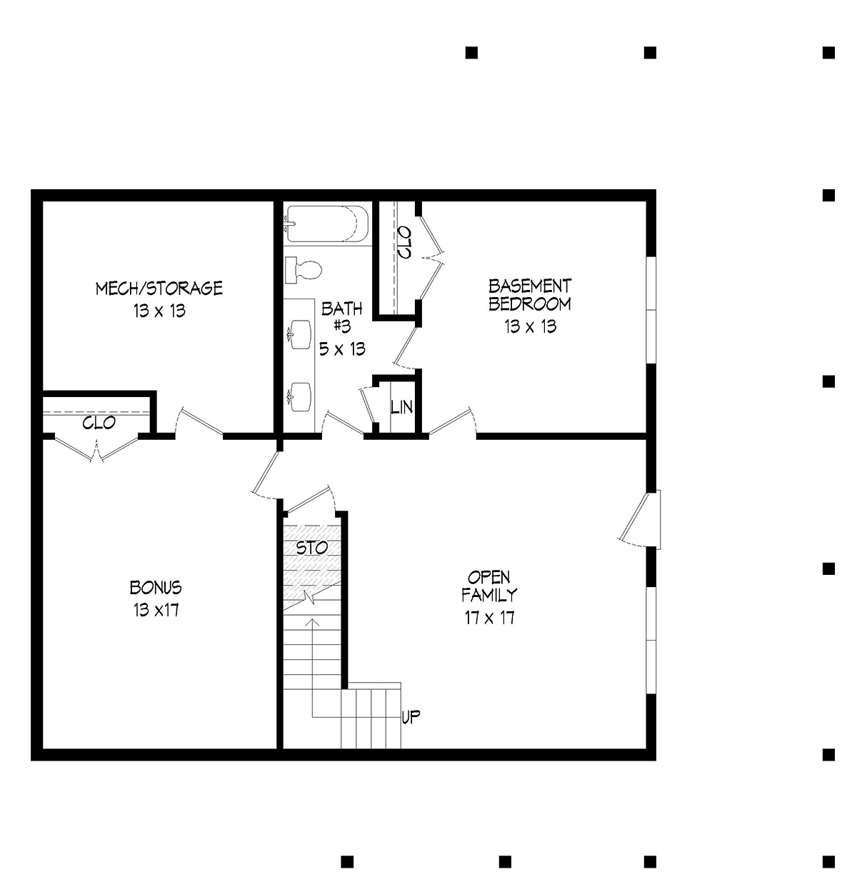 Country French Country Prairie Style Traditional Lower Level of Plan 80945