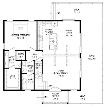 House Plan 80945 First Level Plan