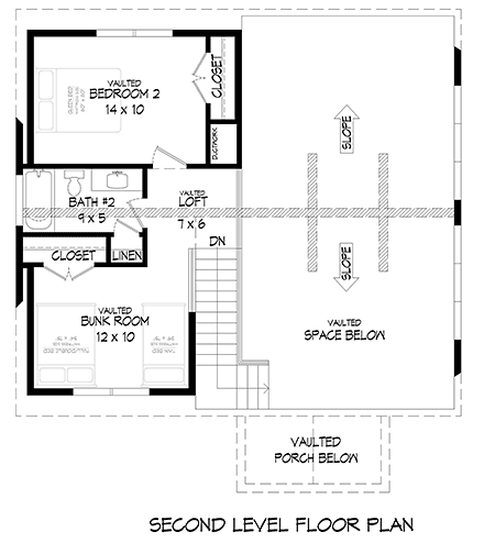 House Plan 80945 Second Level Plan