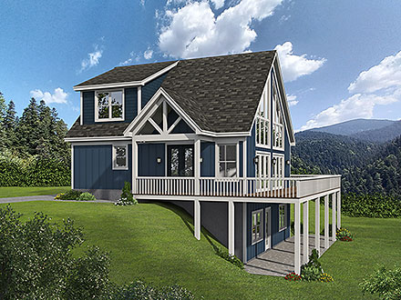 Country French Country Prairie Style Traditional Elevation of Plan 80945
