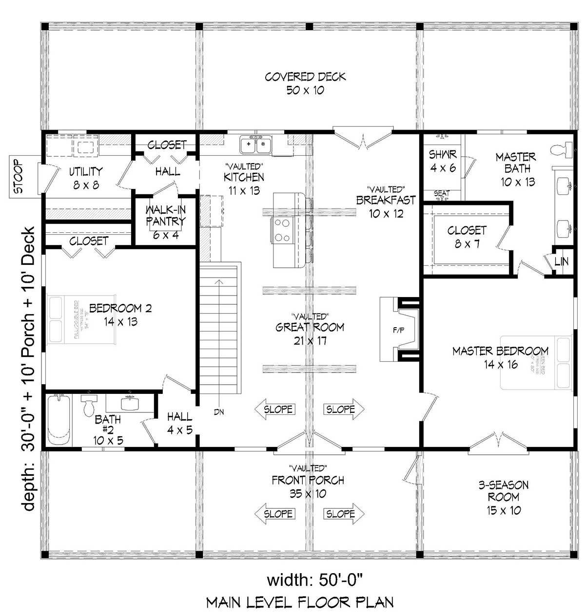 Country Farmhouse Ranch Traditional Level One of Plan 80946