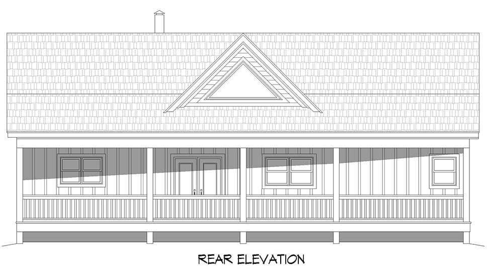Country, Farmhouse, Ranch, Traditional Plan with 1500 Sq. Ft., 2 Bedrooms, 2 Bathrooms, 1 Car Garage Picture 5