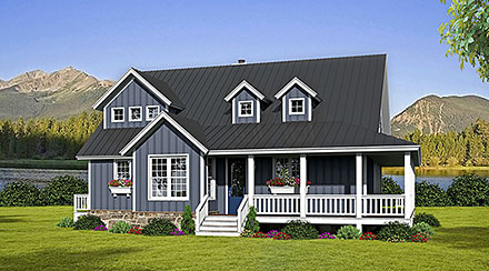Country Farmhouse Traditional Elevation of Plan 80947