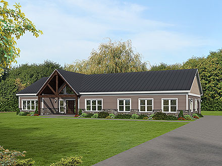 Cottage Country Farmhouse Ranch Traditional Elevation of Plan 80950