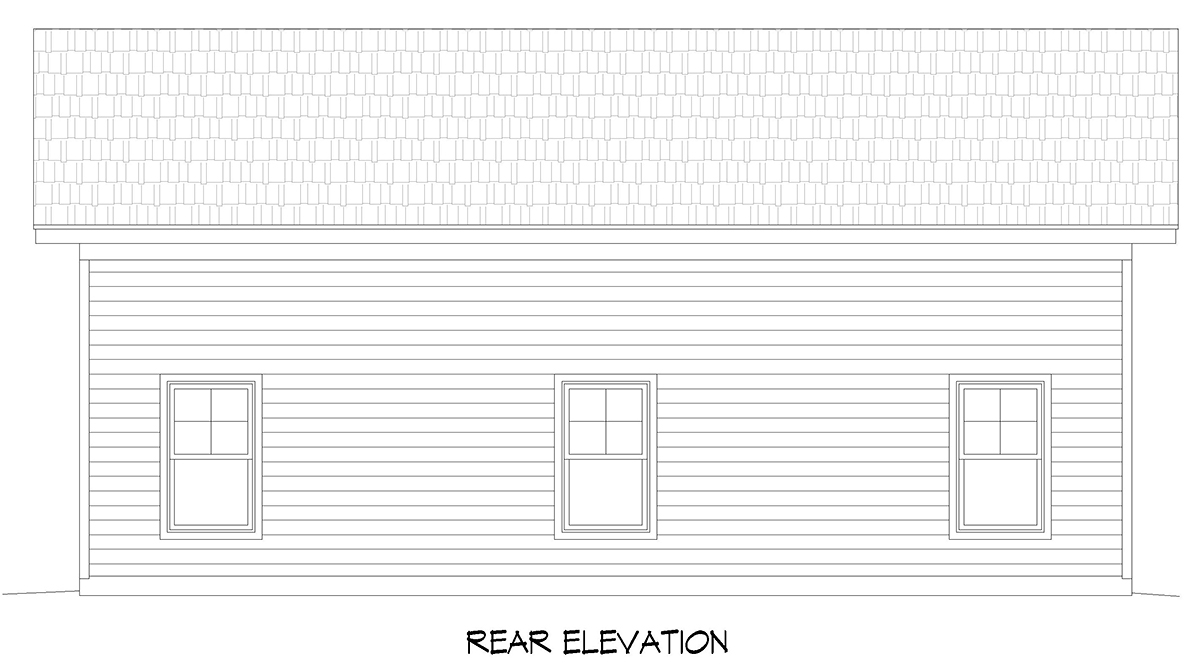 Traditional Rear Elevation of Plan 80953