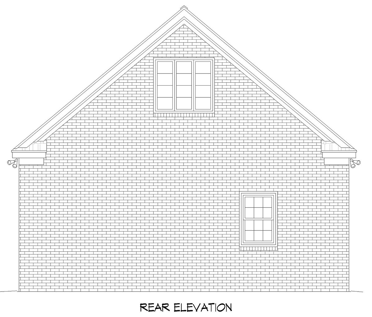 Country Farmhouse Ranch Traditional Rear Elevation of Plan 80956