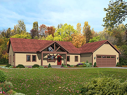 Country Ranch Traditional Elevation of Plan 80958