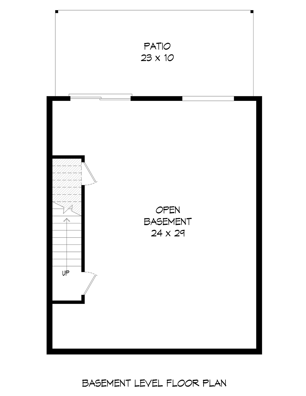 Contemporary Modern Lower Level of Plan 80966