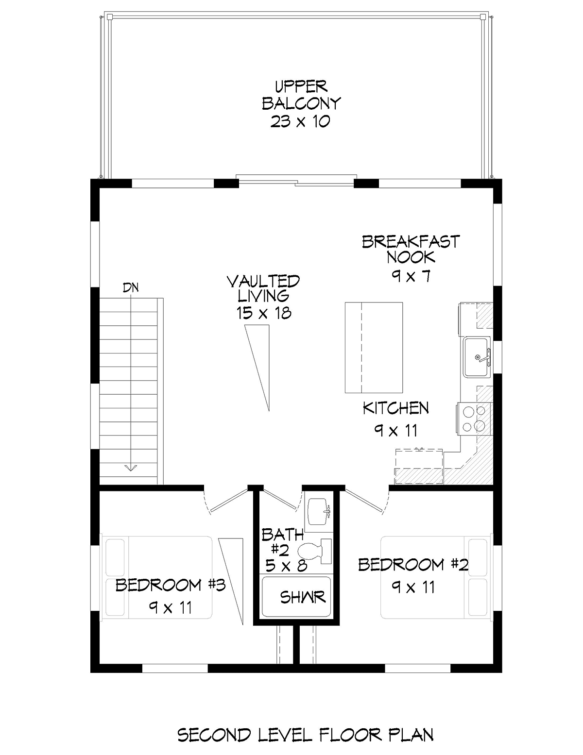 Contemporary Modern Level Two of Plan 80966
