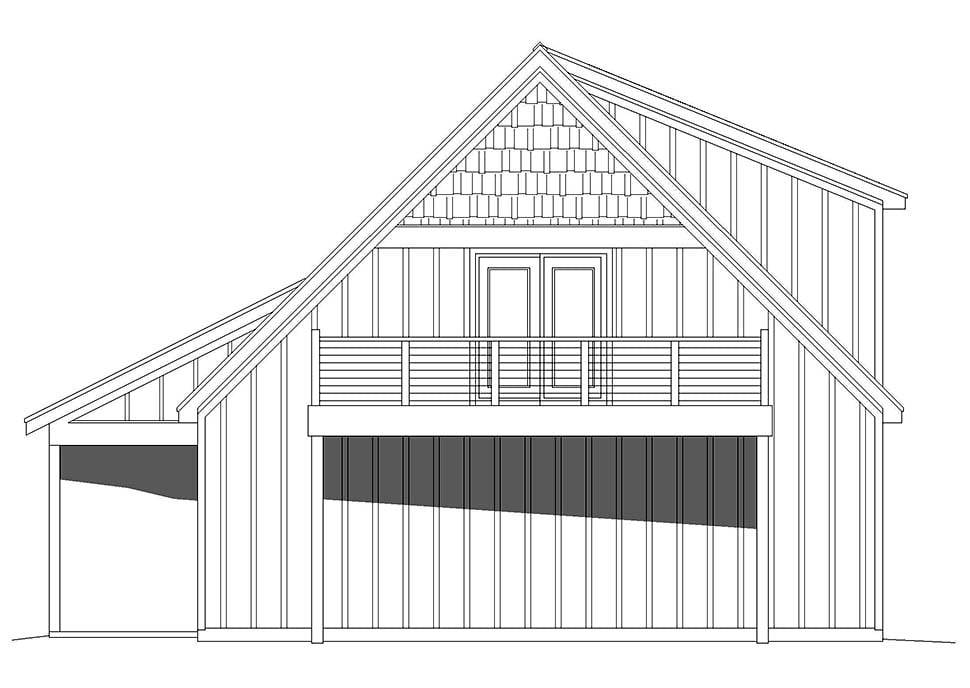 Craftsman, Farmhouse, Traditional Plan with 930 Sq. Ft., 3 Car Garage Picture 5