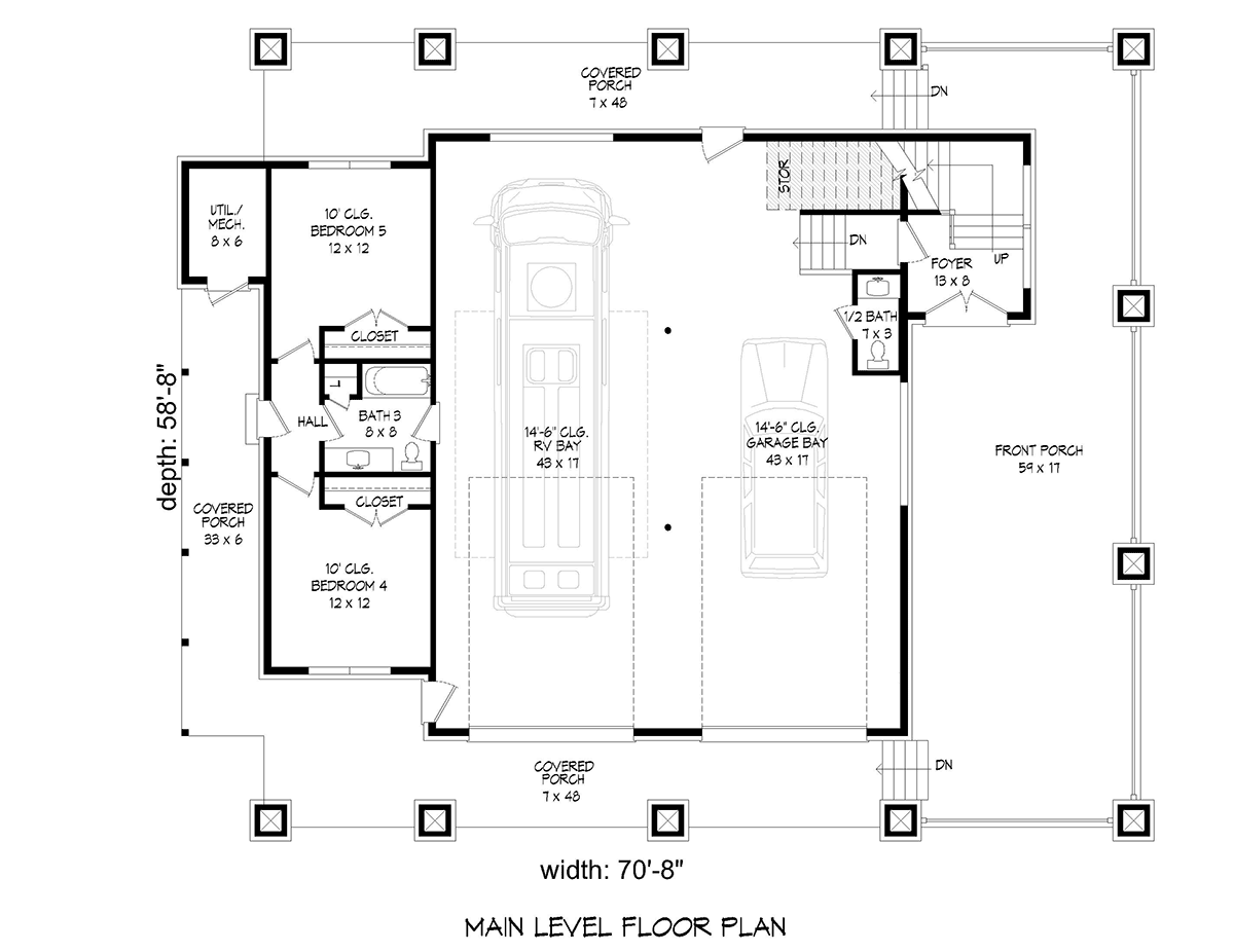 Contemporary Modern Level One of Plan 80971
