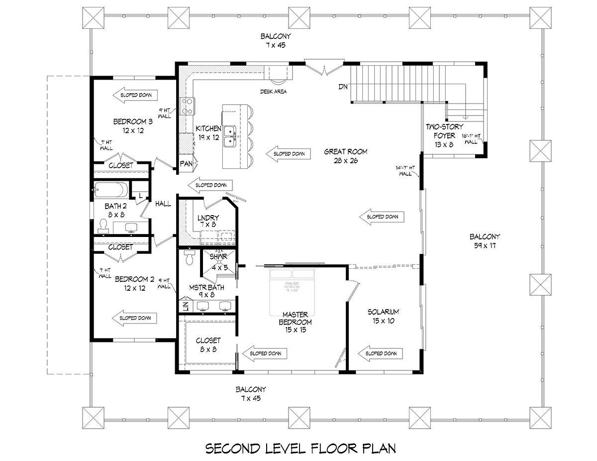 Contemporary Modern Level Two of Plan 80971