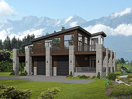 Contemporary Modern Elevation of Plan 80971