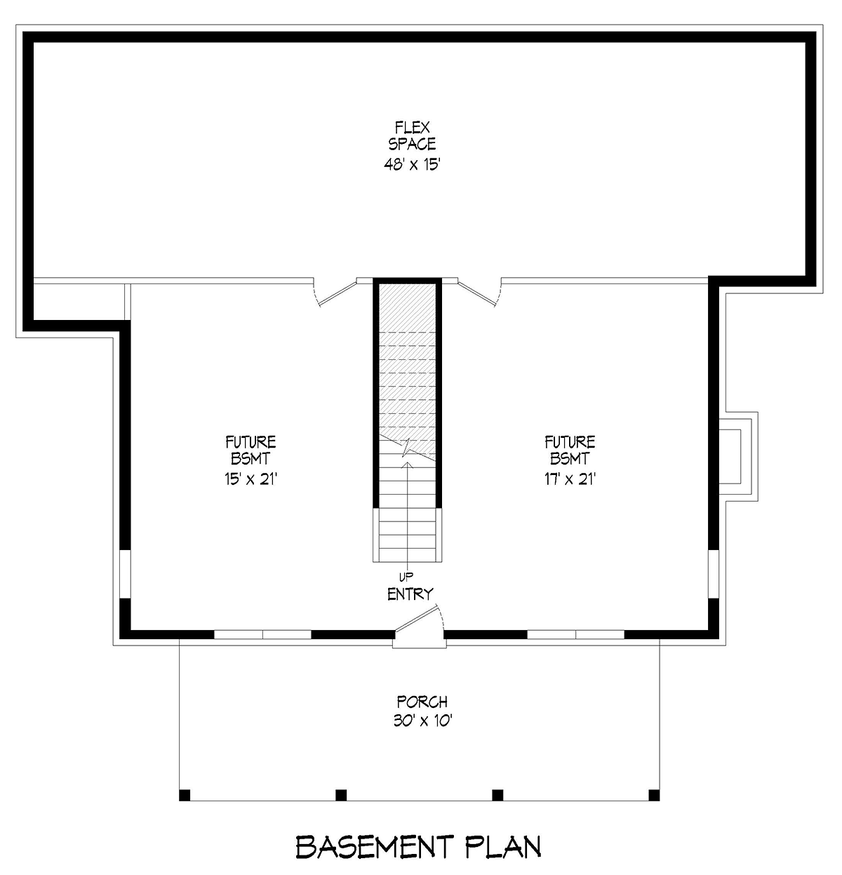 Country Farmhouse Traditional Lower Level of Plan 80972