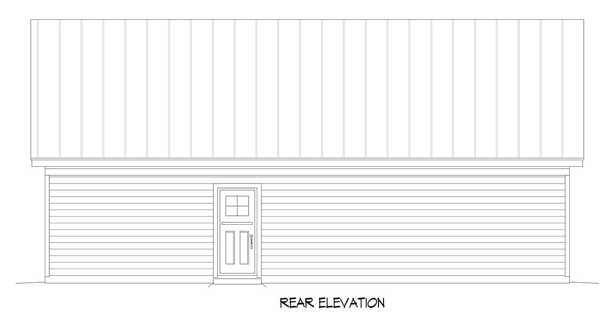 Cottage Country Farmhouse Rear Elevation of Plan 80974