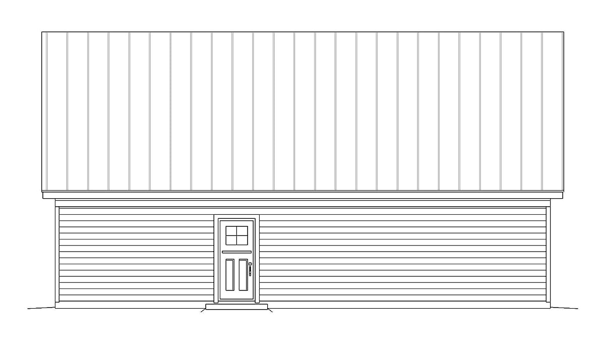 Cottage Country Farmhouse Rear Elevation of Plan 80975