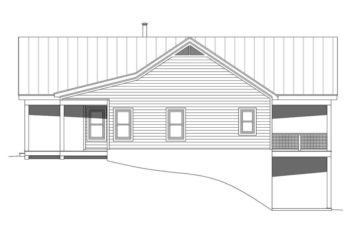 Bungalow, Cabin, Country, Craftsman, Ranch, Traditional Plan with 1357 Sq. Ft., 2 Bedrooms, 2 Bathrooms Picture 2