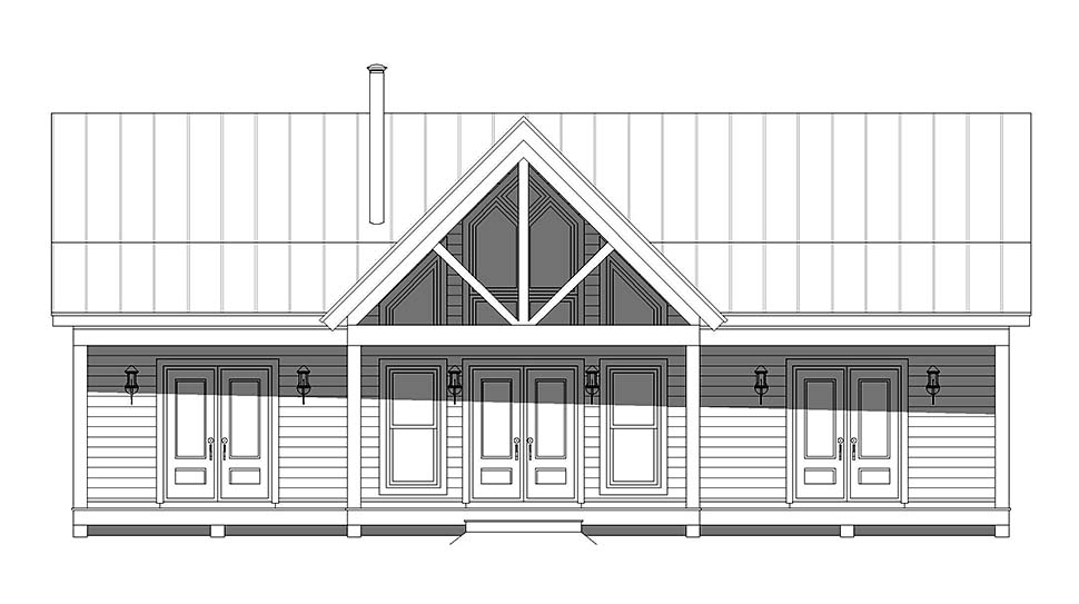 Bungalow, Cabin, Country, Craftsman, Ranch, Traditional Plan with 1357 Sq. Ft., 2 Bedrooms, 2 Bathrooms Picture 4