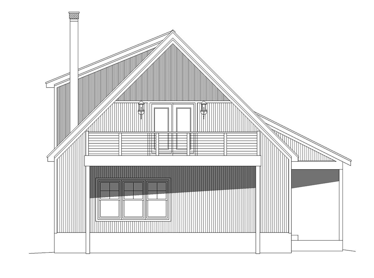 Contemporary Modern Rear Elevation of Plan 80978