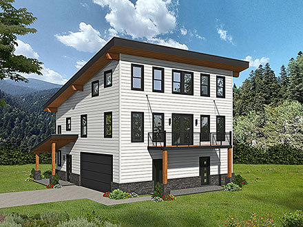 Coastal Contemporary Modern Elevation of Plan 80979