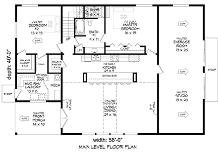 House Plan 80981 First Level Plan