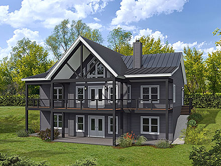 Bungalow Country Craftsman Prairie Style Ranch Traditional Elevation of Plan 80982