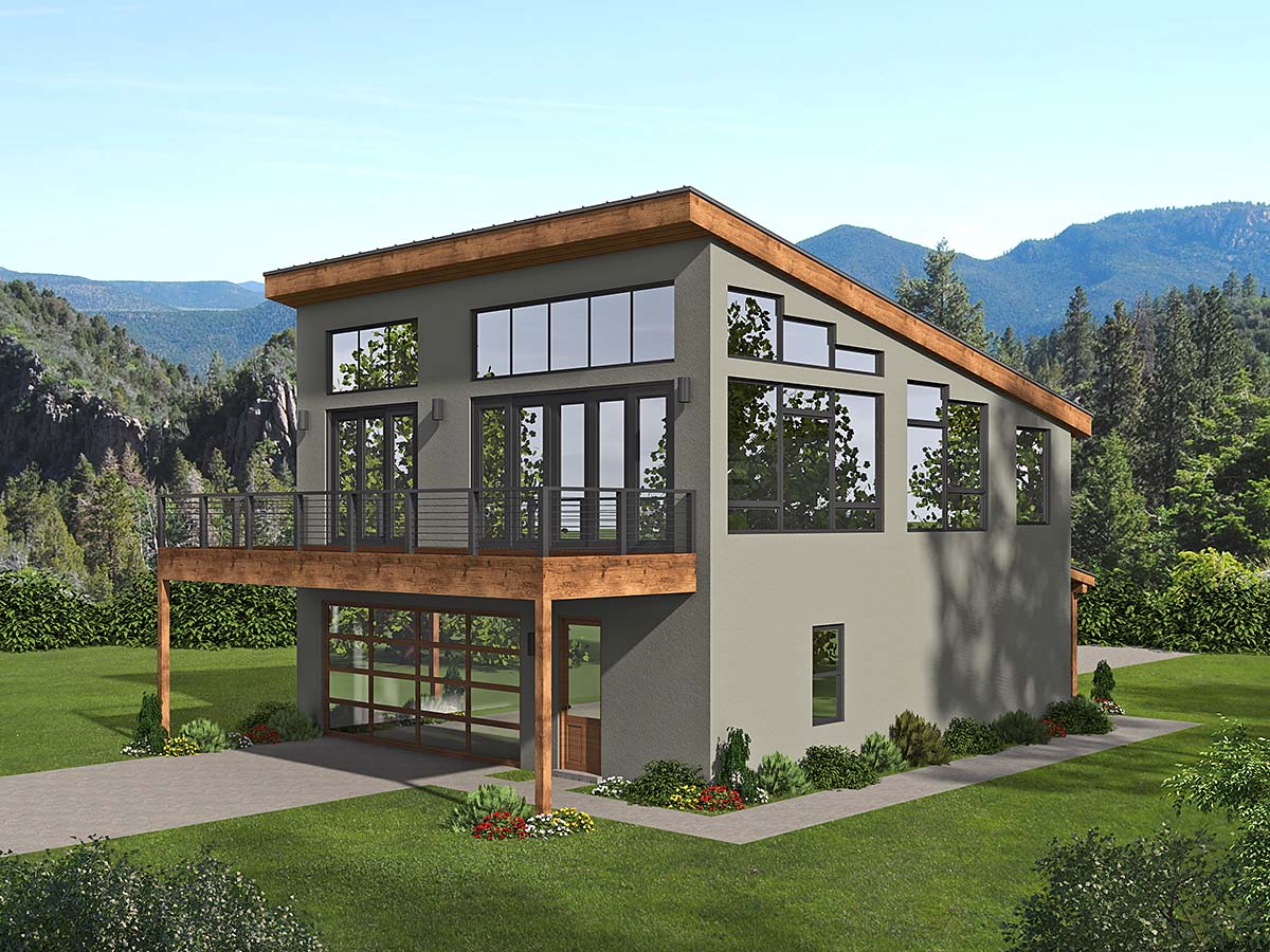 Coastal, Contemporary, Modern Plan with 1545 Sq. Ft., 1 Bedrooms, 2 Bathrooms, 3 Car Garage Elevation