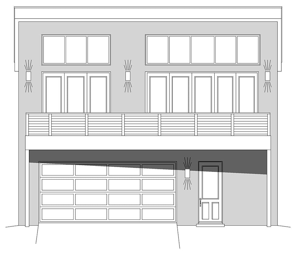 Coastal, Contemporary, Modern Plan with 1545 Sq. Ft., 1 Bedrooms, 2 Bathrooms, 3 Car Garage Picture 4