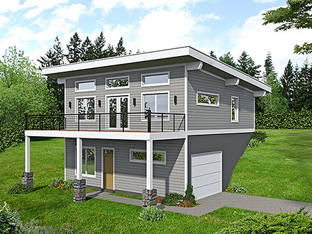 Coastal Contemporary Modern Elevation of Plan 80984