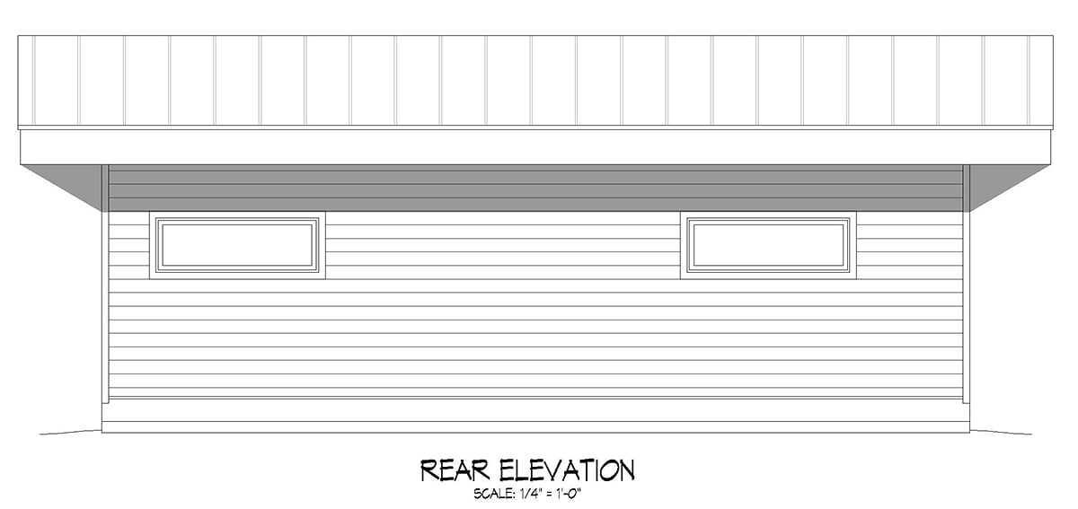 Coastal Contemporary Modern Rear Elevation of Plan 80984