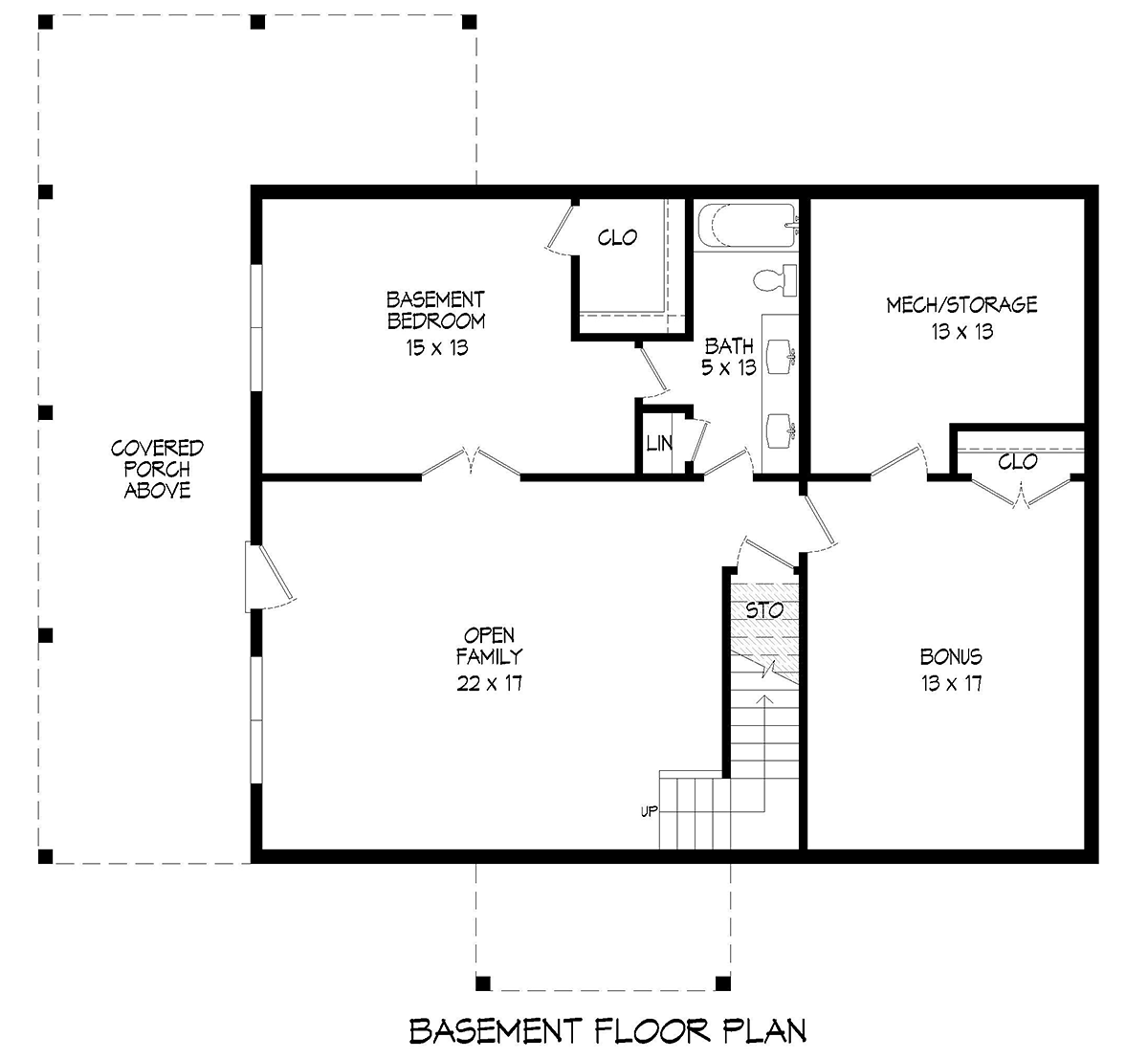 Country Prairie Style Ranch Traditional Lower Level of Plan 80991
