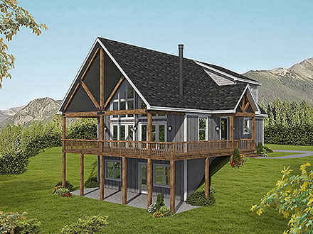 Country Prairie Style Ranch Traditional Elevation of Plan 80991