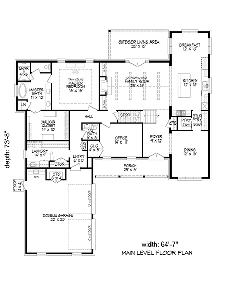 House Plan 80992 First Level Plan