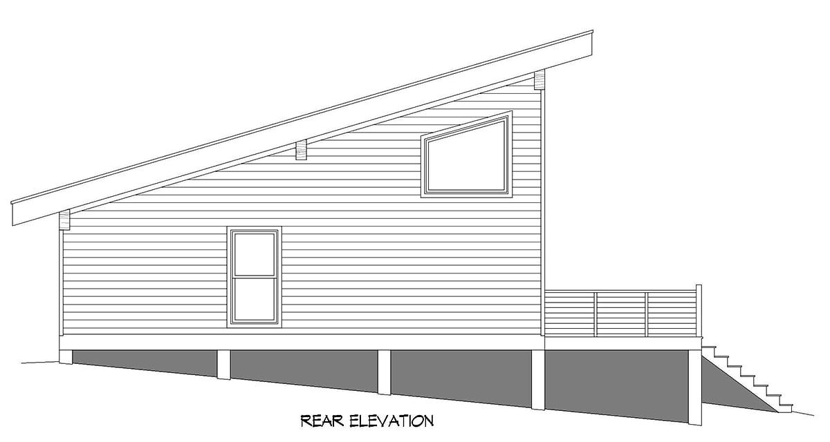 Coastal Contemporary Modern Rear Elevation of Plan 80993