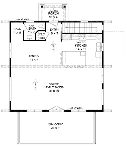 House Plan 80995 Second Level Plan