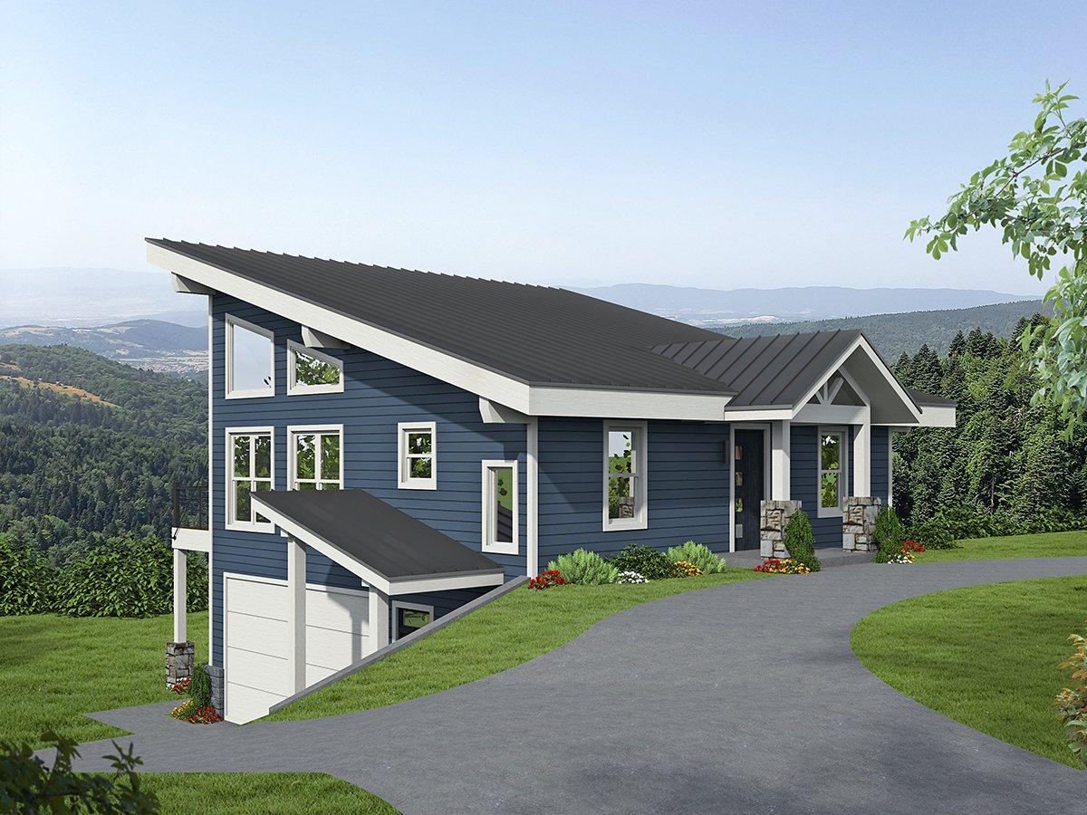 Coastal Contemporary Modern Rear Elevation of Plan 80995