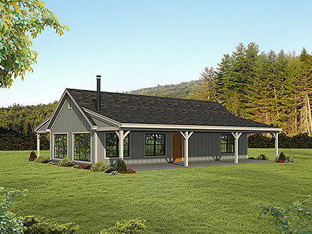 Country Farmhouse Traditional Elevation of Plan 80997