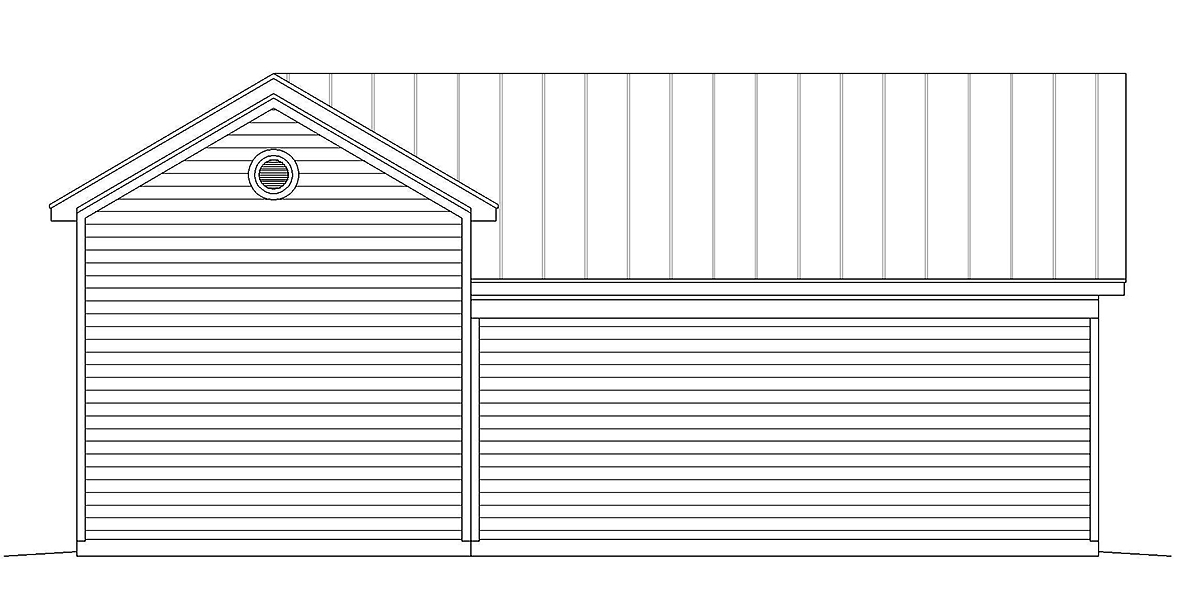 Traditional Rear Elevation of Plan 80998