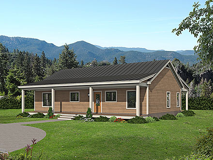 Cottage Country Traditional Elevation of Plan 80999