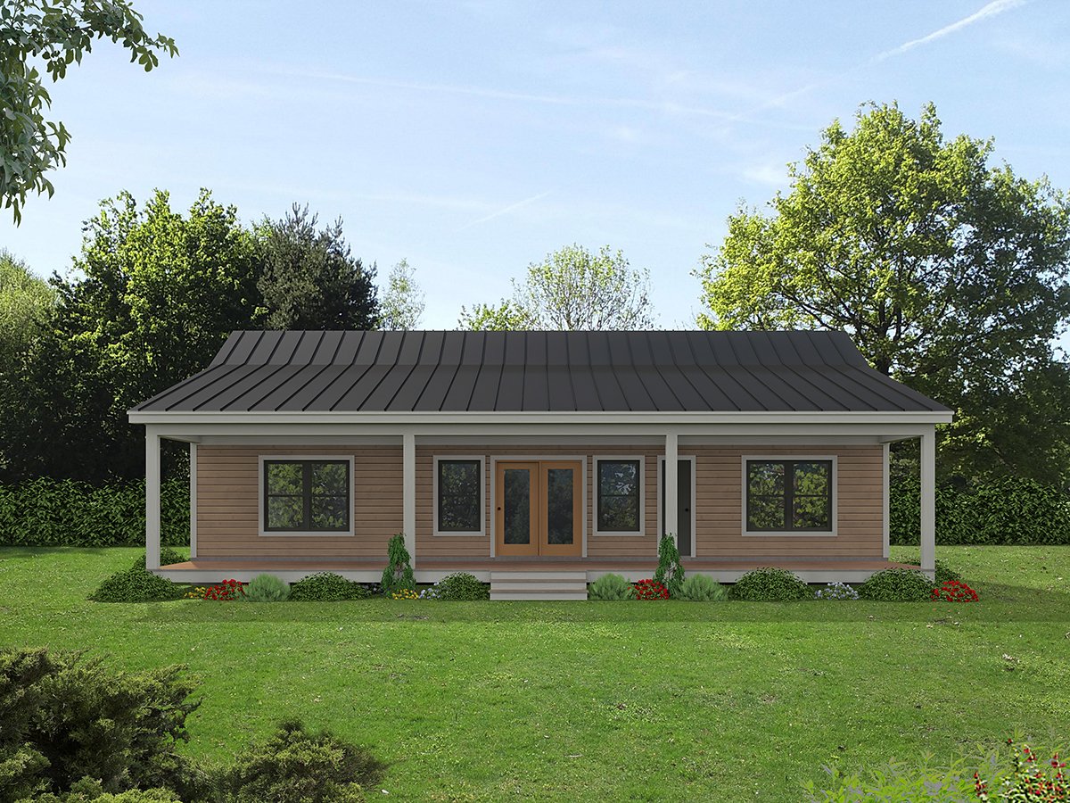 Cottage Country Traditional Rear Elevation of Plan 80999