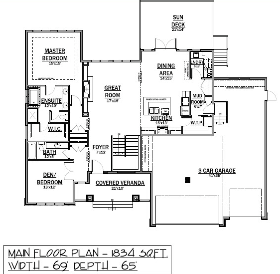 Bungalow Level One of Plan 81109