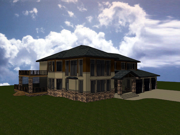 Traditional Plan with 3612 Sq. Ft., 3 Bedrooms, 3 Bathrooms, 3 Car Garage Picture 2