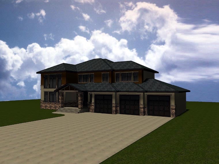 Traditional Plan with 3612 Sq. Ft., 3 Bedrooms, 3 Bathrooms, 3 Car Garage Picture 3