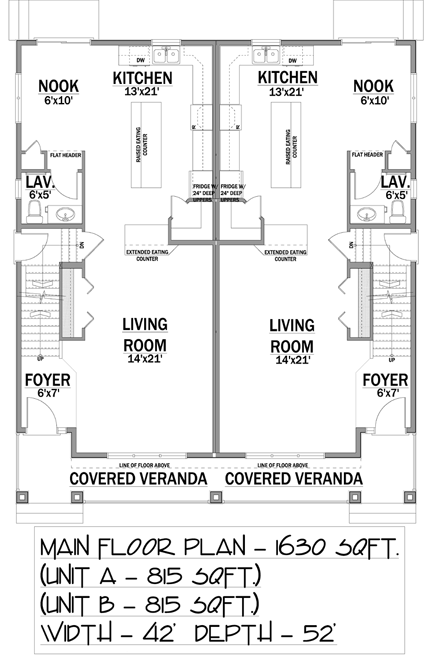 Multi-Family Plan 81123 First Level Plan