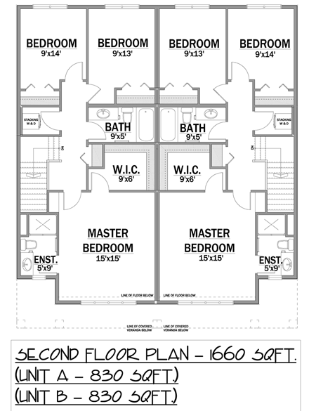 Multi-Family Plan 81123 Second Level Plan